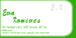 eva komives business card
